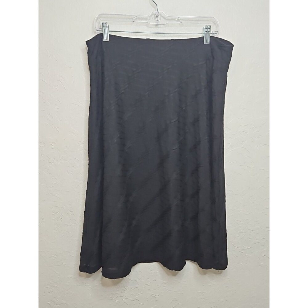Zac & Rachel Sz Lg Black A-line Midi Skirt Sheer Lined Witchy Fairygrunge Whimsi